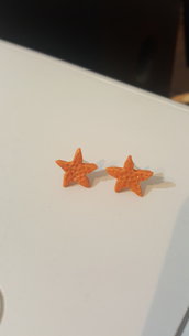 Orecchini a lobo stella marina arancione