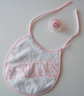 bavaglia baby con pois rosa toni pastello