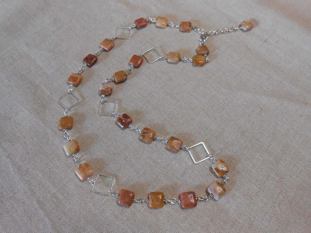 Collana Lunga Con Zirconi Quadrati - Arg. 925 O Placcato Oro 18k - Design Elegante, Gioiello Donna MARLION
