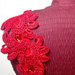 abito in shantung in seta rosso, con bretella applicata in crochet, foderato Tg.42/44