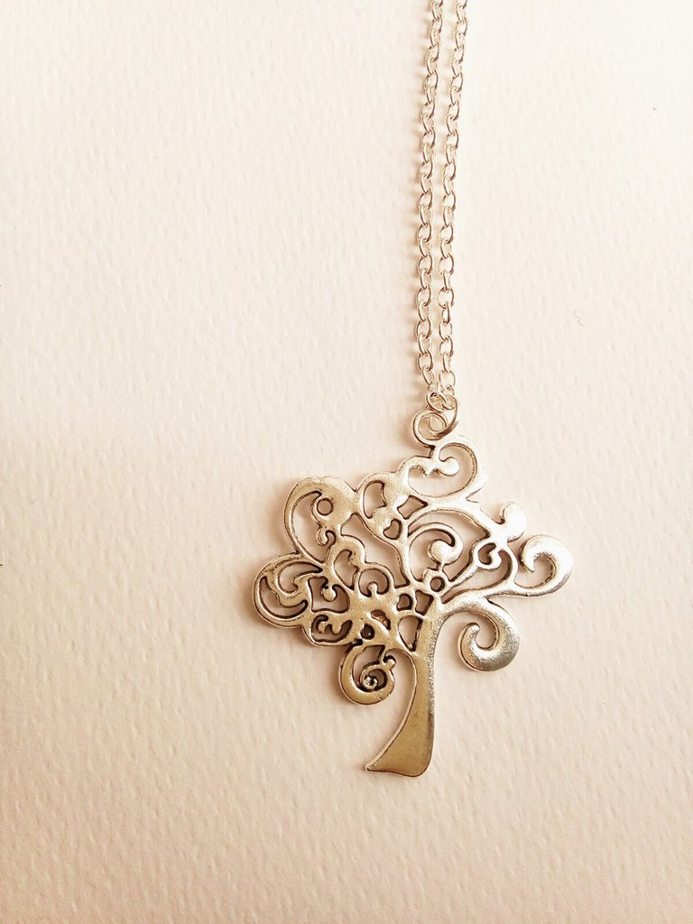 Philip Jones Collana Albero Della Vita In Argento 925 – Ciondolo 21x11mm, Catena 43+5cm