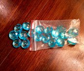 Grande perla in plastica trasparente azzurro 