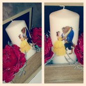 Candele decorate Beauty and the Beast
