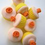 CUPCAKE giallo/arancio in fimo