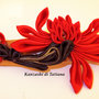 Fermaglio kanzashi fiore rosso