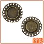 2 Connettori bronzo con base cameo 18mm