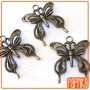 2 Charms Farfalla bronzo 25x25mm