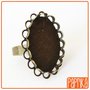 Anello regolabile con base cameo 18x25mm