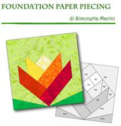PAPER PIECING - squadretta sagomata con margine di cucitura per paper piecing