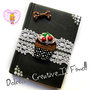 Quaderno da borsa a righe -agenda -  IDEA REGALO - Con cupcake fiocchi e merletto