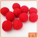 10 Perline in feltro rossa 20mm