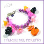 Bracciale " Volpe con more " Fimo cernit Kawaii  idea regalo estate 