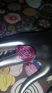 Anello wire rosa e argento