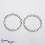 Lotto 10 anelli tondi connettori silver, 25x2mm