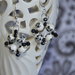 parure collana + orecchini bianca e nera con perle di ceramica