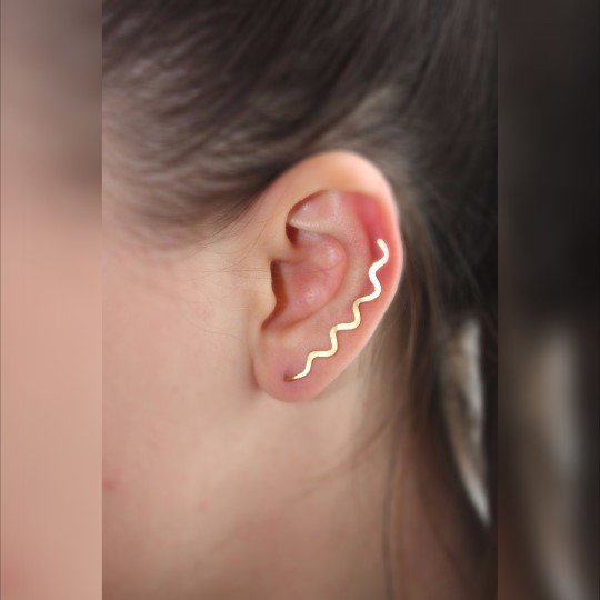 Orecchini A Clip A Forma Di Orecchio Elfo - Gioielli Avvolgenti Per Donne, Design Unico, Lega - Foto 2