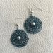 orecchini in filo metallico blu all'uncinetto - s005