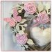 INSERZIONE RISERVATA PER NOEMI Cuore/fiocco nascita in vimini naturale con roselline rosa e cuore di lino con pizzo