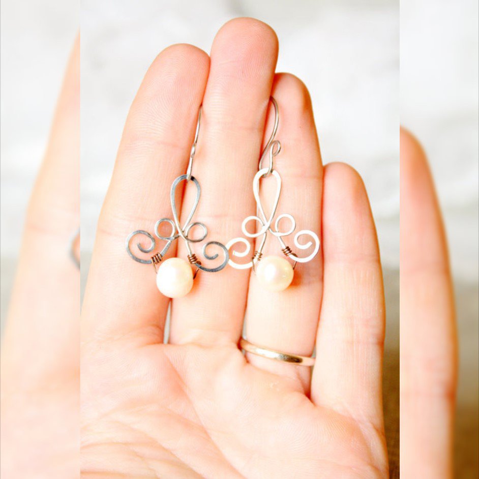 Orecchini Eardrop In Argento S925 Con Perle D'Acqua Dolce E Agata - Stile Cinese
