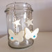 Farfalla e stella bianco perla brillantino azzurro - orecchini lunghi