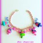 Bracciale pasquale in alluminio colori pastello campanelle in fimo fatti a mano kawaii idee regalo Pasqua 