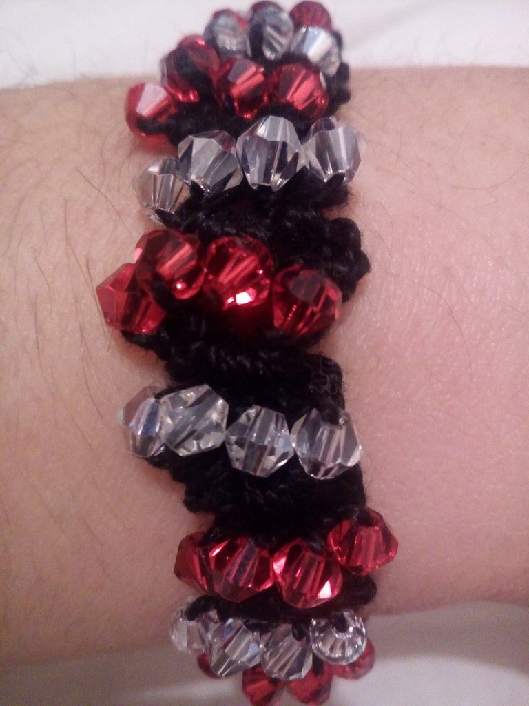 Bracciale Elastico Avalaya Fancy Con Perline In Acrilico Trasparente, Rosso E Citrino, Lunghezza 18 Cm, Per Donna