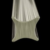 Quadriedro pendente in vetro di Murano cristallo trasparente con taglio dritto, ricambio per lampadari 