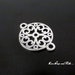 2 Charm/connettore "Circle" color argento (24x18mm) (cod. New)