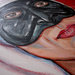 Dipinto quadro moderno pulcinella pop art dipinto a mano Napoli rosso arredo