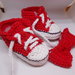 Set scarpine sportive + papillon da bambino in cotone rosso, idea regalo.