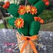 Cactus Fico d'india in feltro con fiori arancioni