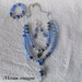                                          Parure con perle azzurre argento: collana, orecchini, bracciale