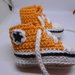 Scarpine baby  crochet  sportive  in cotone  , idea regalo.