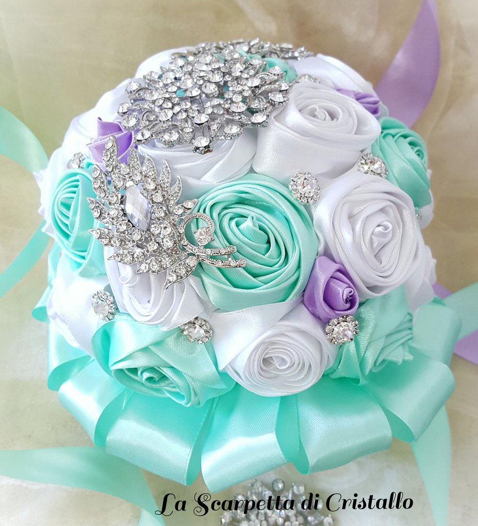 200 spilli per bouquet di fiori trasparenti a forma di diamante, dritti