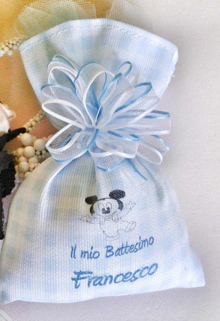 Set Bomboniera Nascita Battesimo 50 Bigliettini Personalizzati Con Nome E Data - Ideale Per Bimbo - Tema Celeste