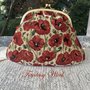 BORSA VINTAGE IN STOFFA CON PAPAVERI