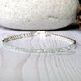 Bracciale minimalista in acquamarina e argento 925, sottile elegante e fatto a mano.