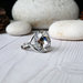 Anello regolabile con cristallo Swarovski, colore bianco e luminoso, anallergico