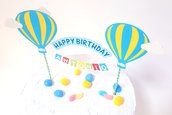 Cake topper Buon Compleanno Mongolfiera