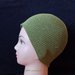 Cappello berretto spirale da ragazza donna in cotone verde lavorato all'uncinetto