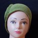 Cappello berretto spirale da ragazza donna in cotone verde lavorato all'uncinetto