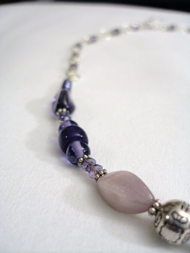 Collana Philip Jones Con Cristallo Viola E Zircondia - Elegante, Regalo Per Lei