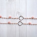 Collana lunga in stile rosario, realizzata a mano, in argento 925 e pietre di opale rosa