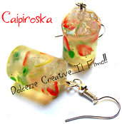 Orecchini Cocktail Caipiroska - handmade idea regalo kawaii regalo barista