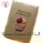 Quaderno da borsa a righe -agenda - IDEA REGALO - Glitterata con cupcake e rose