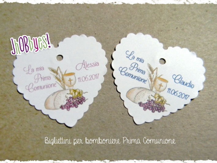 Biglietti Prima Comunione Per Bomboniere Bigliettini bomboniere Prima Comunione - Feste - Biglietti e inviti