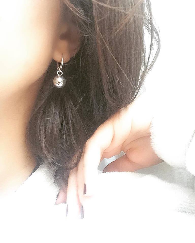 Orecchini a sfere di Corniola 6mm e Argento 925 - Orecchini Pendenti a Sfere - Orecchini