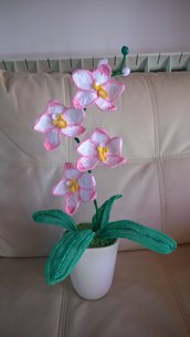 orchidea sfumata all'uncinetto 