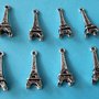 4 charms ciondoli 'Torre Eiffel'  argento tibetano