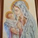 Quadro  a punto croce Madonna e Gesù  bambino